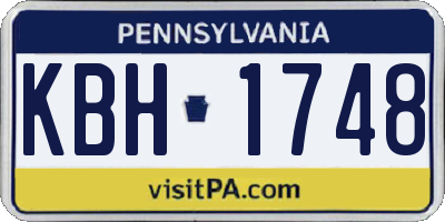 PA license plate KBH1748