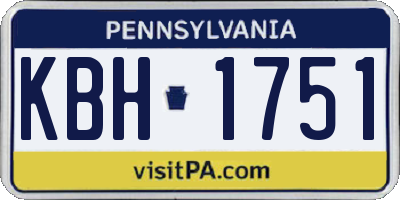PA license plate KBH1751