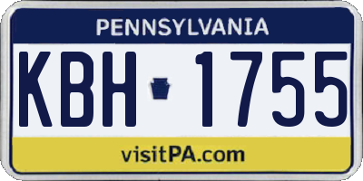 PA license plate KBH1755