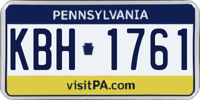 PA license plate KBH1761