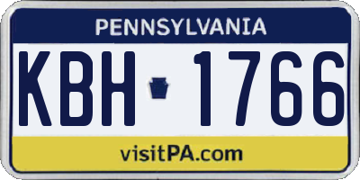 PA license plate KBH1766
