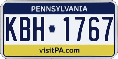 PA license plate KBH1767