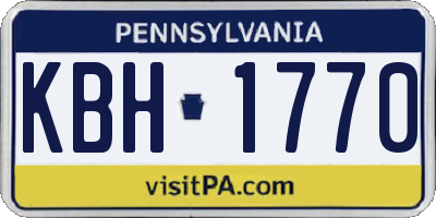 PA license plate KBH1770