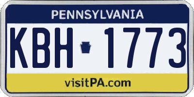 PA license plate KBH1773