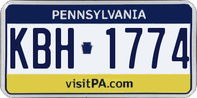 PA license plate KBH1774