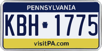 PA license plate KBH1775
