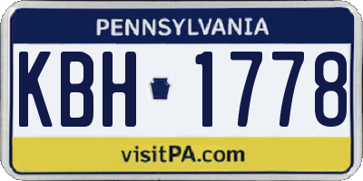 PA license plate KBH1778