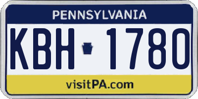 PA license plate KBH1780