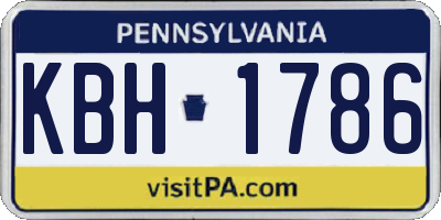 PA license plate KBH1786
