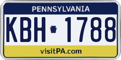 PA license plate KBH1788