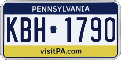 PA license plate KBH1790