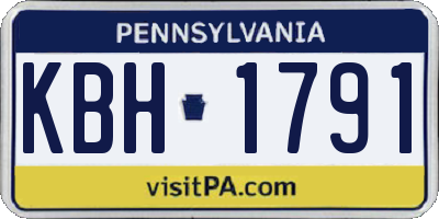 PA license plate KBH1791