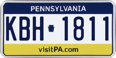 PA license plate KBH1811