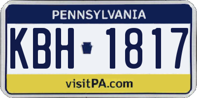 PA license plate KBH1817