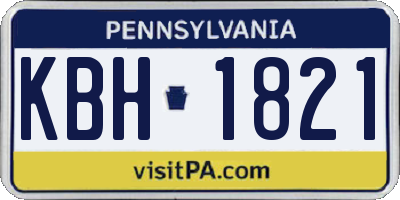 PA license plate KBH1821