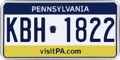 PA license plate KBH1822