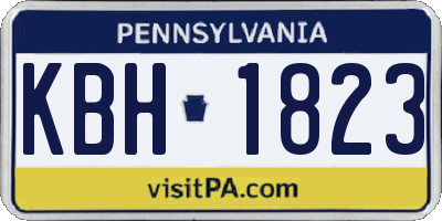PA license plate KBH1823