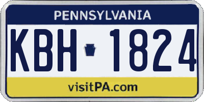 PA license plate KBH1824