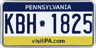 PA license plate KBH1825