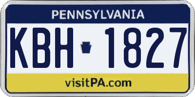 PA license plate KBH1827