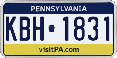 PA license plate KBH1831