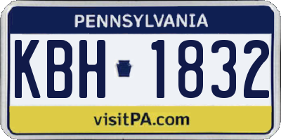 PA license plate KBH1832
