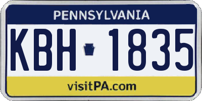 PA license plate KBH1835