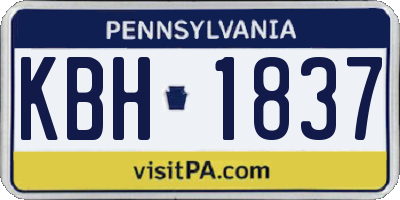 PA license plate KBH1837