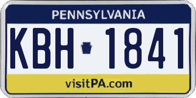 PA license plate KBH1841