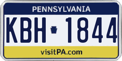 PA license plate KBH1844