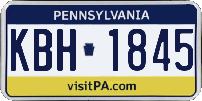 PA license plate KBH1845