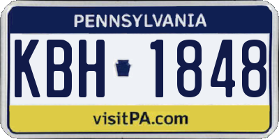 PA license plate KBH1848