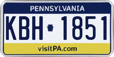 PA license plate KBH1851