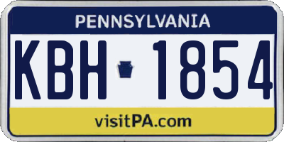 PA license plate KBH1854