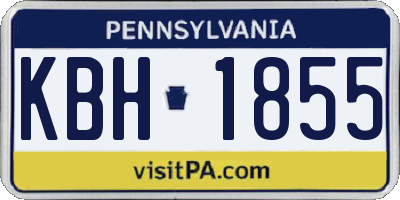 PA license plate KBH1855