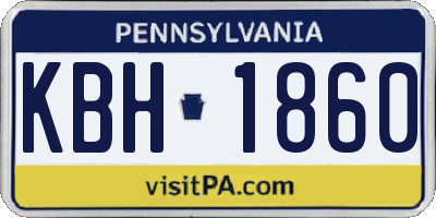 PA license plate KBH1860