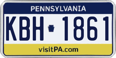 PA license plate KBH1861