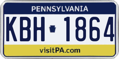 PA license plate KBH1864