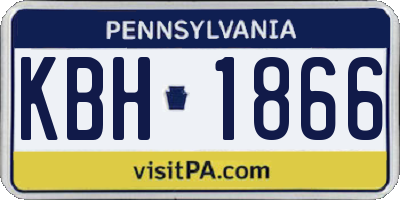 PA license plate KBH1866