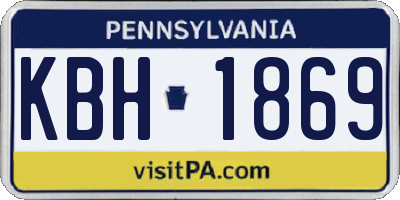 PA license plate KBH1869