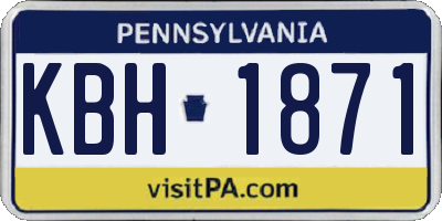 PA license plate KBH1871