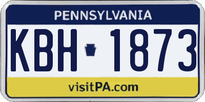 PA license plate KBH1873