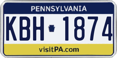 PA license plate KBH1874