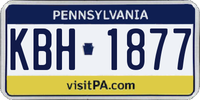 PA license plate KBH1877
