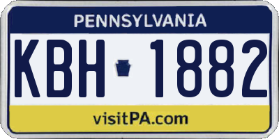 PA license plate KBH1882