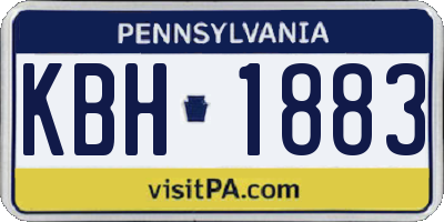 PA license plate KBH1883