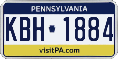 PA license plate KBH1884