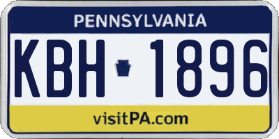 PA license plate KBH1896
