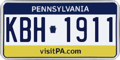 PA license plate KBH1911