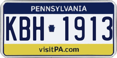 PA license plate KBH1913